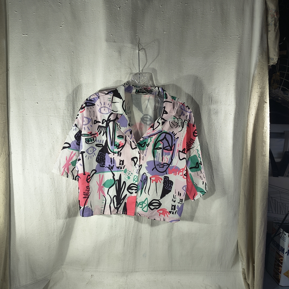 Shein Women's Size Large Abstract Print Women's Blouse
